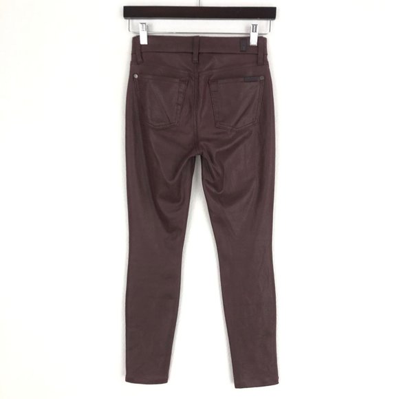 7FAMK Dark Purple Textured Skinny Pants Sz 24 - Picture 2 of 10